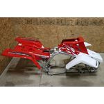 Yamaha Banshee fenders + gas tank plastic + grill + graphics WHITE & RED 20093