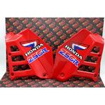 Radiator Shrouds tank plastic guards Honda ATC250R 1985 1986 RED + sticker kit1