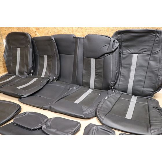 2015 - 2020 Ford F-150 XLT SuperCrew Leather Seat Covers Black Gray SEMA Edition111