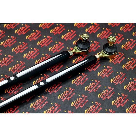 2 x NEW Vito's Yamaha Banshee BILLET BLACK tie rods + 4 ball joints +0"3