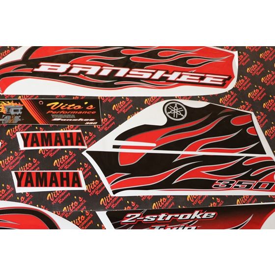 Vito's vinyl decal graphics kit 14MIL sticker Yamaha Banshee RED BLACK 20073