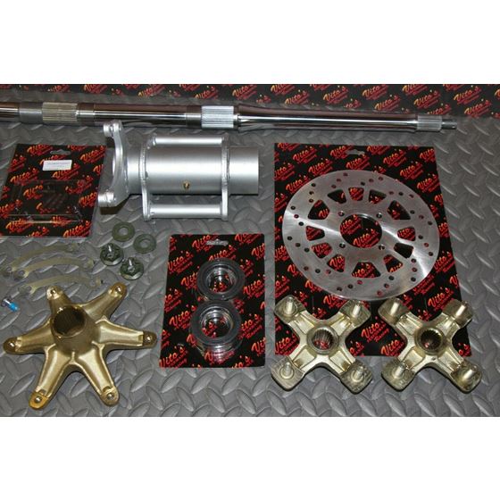 New 2" Banshee Rear Setup Axle Carrier Rotor Hubs Sprocket 38 Tooth CHROME