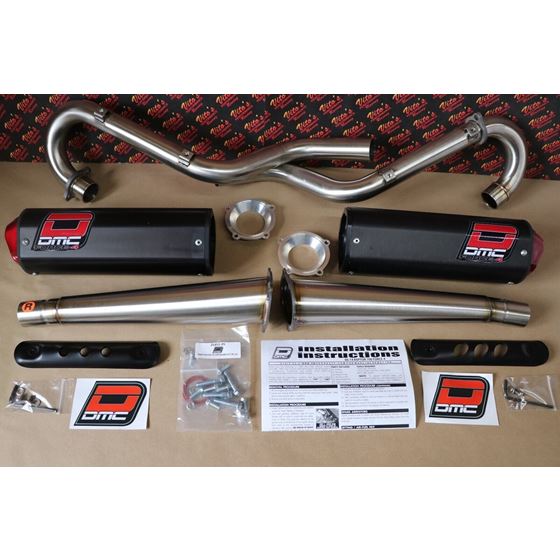 DMC Force-4 Twin Megaphone Comp dual Exhaust YAMAHA RAPTOR 700 2006-2014