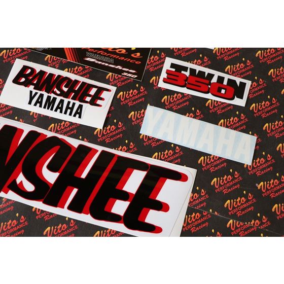 Vito's vinyl decal graphics kit 14MIL sticker Yamaha Banshee WHITE RED 19873