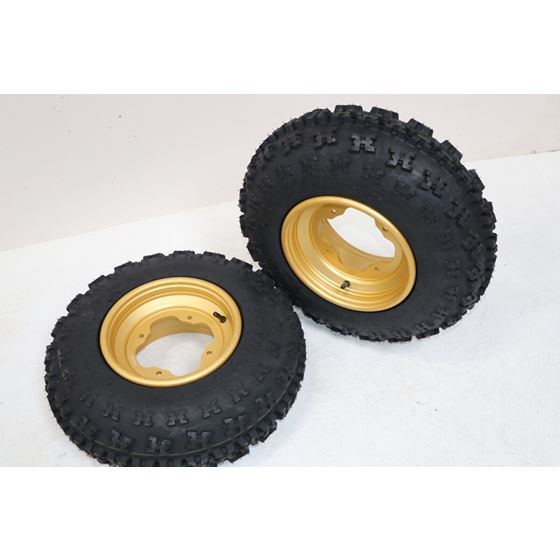 NEW 21x7x10 front tires + wheels rims Yamaha Banshee Raptor YFZ450 GOLD 1