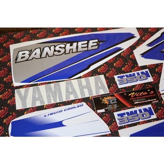 Vito's vinyl decal graphics kit 14MIL sticker Yamaha Banshee BLUE WHITE 19983