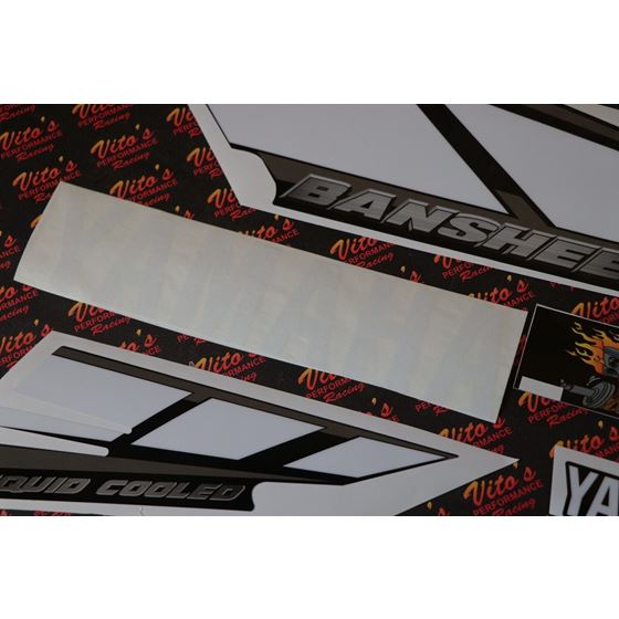 Vito's vinyl decal graphics kit 14MIL sticker Yamaha Banshee BLACK WHITE 20013