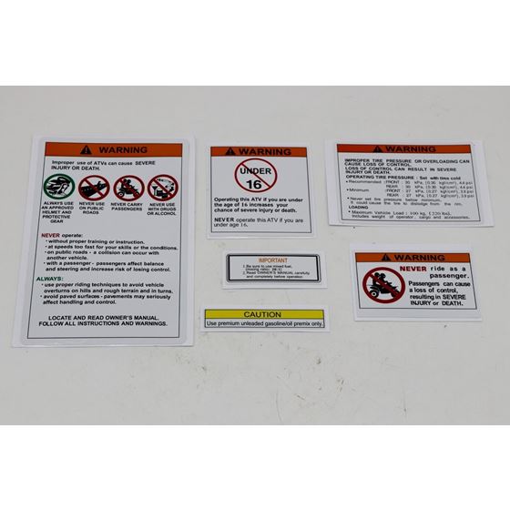 6 piece Yamaha warning decals stickers labels Raptor Blaster BANSHEE1