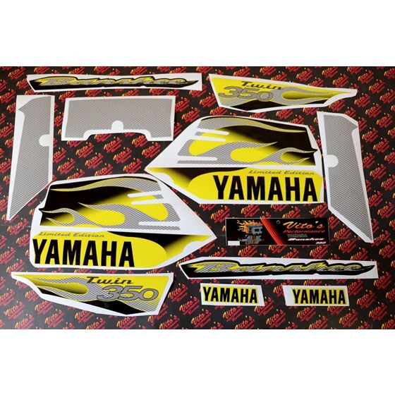 Vito's vinyl decal graphics kit 14MIL sticker Yamaha Banshee YELLOW BLACK 20031