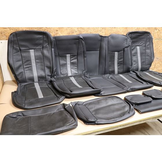 2015 - 2020 Ford F-150 XLT SuperCrew Leather Seat Covers Black Gray SEMA Edition113