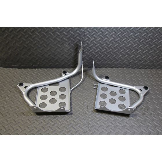 NEW Silver Heel Guards footrest stand Yamaha Banshee left right nerf bars