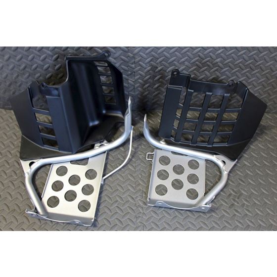 NEW Silver Heel Guards footrest Yamaha Banshee left right nerf bars plastic